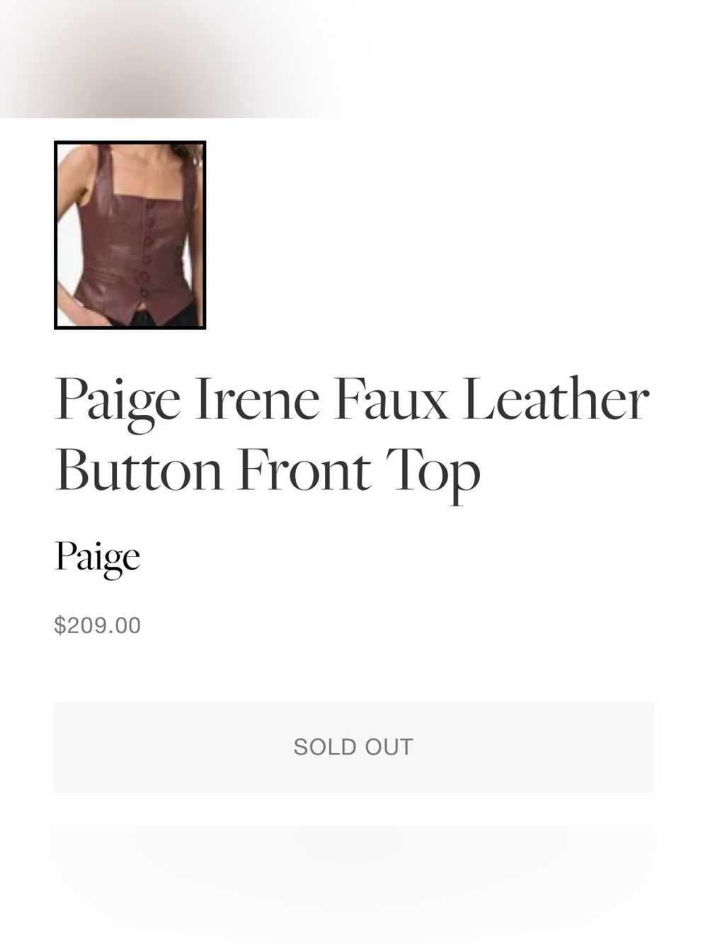 NWT Paige Irene Vegan Leather Vest Rum Raisin Burgundy 2 - Picture 4 of 12